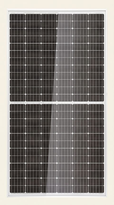 Face avant du panneau hybride : cellules photovoltaïques